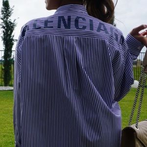 Balenciaga oversized logo shirt.